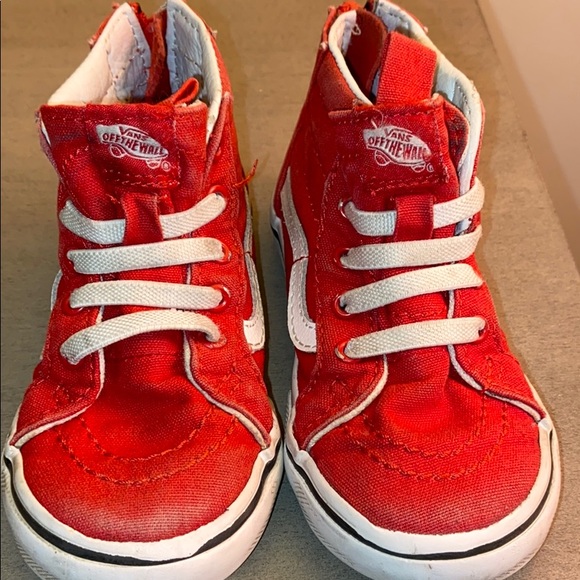 toddler red high top vans